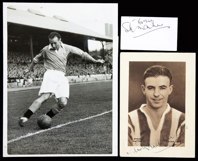 A Stanley Matthews pre-war autographed picture,