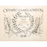 A London 1948 Olympic Games diploma presented to Lt. Col. R.H.