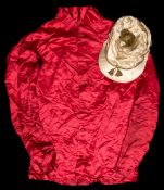 The red silk jacket worn by Sim Templeman when winning The Oaks at Epsom in 1847 aboard Sir Joseph