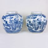 Two Chinese blue and white ginger jars w