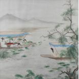 A Chinese watercolour painting on silk,