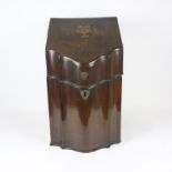 A George III mahogany knife box converte