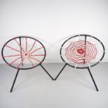 A pair of Hoffer Plan-O-Spider chairs, c