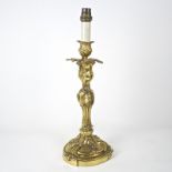 A French Louis XV style ormolu candlesti