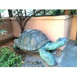 A large bronze tortoise sculpture, early/mid 20th century.