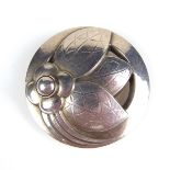 Georg Jensen silver flower brooch. Pattern number 127. Stamped with a post 1945 hallmark.