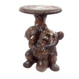 A Swiss Black Forest Bear piano stool, early 20th century.