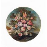 Calzolari, Ida b1936 Italian AR, Summer Flowers. 3 x 3 ins., (7.5 x 7.5 cms.