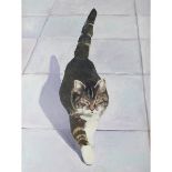 Masefield, Twentieth Century British, Portrait of a Cat on the Prowl. 23 x 17.25 ins., (38.