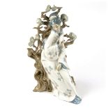 A large Lladro porcelain figurine of a Japanese lady.