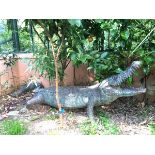 A large bronze crocodile sculpture, early/mid 20th century.