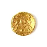 Gold Gallic War Uniface coin c. 50 - 60 BC. M-shaped horse to one side with plain obverse. Approx.