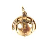 9 ct yellow gold and silver Masonic ball fob.