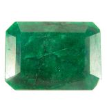 Loose emerald cut emerald. Weight approx. 130 cts.