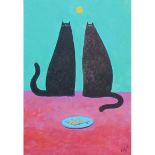 Newington, Charles The Cat and Fish Game (Cat Series). 10 x 7 ins.