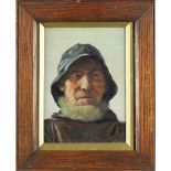 Craft, Percy 1856-1934 British, (Newlyn School), 'Captain of the Lifeboat'. 9 x 6.75 ins. (23 x 17