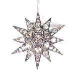 Victorian gold and silver diamond star brooch.