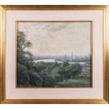 Artist Unknown (20th Century) View of London from Greenwich, ca. 1941, Oil on canvas, Unsigned.