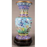 A Palace Size Chinese Cloisonné Vase on Stand, 20th Century. Dimensions (not including stand): h: 44