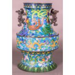 A Large Chinese Cloisonné Vase, 20th Century. Dimensions: h: 24 x w: 16 x d: 16 in.