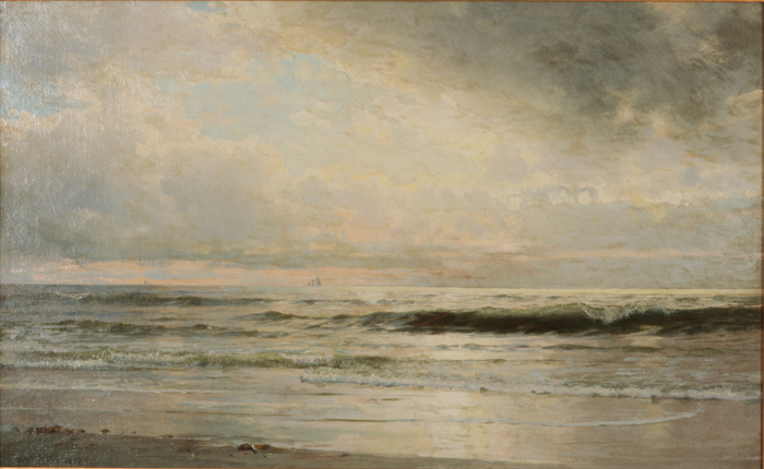 William Trost Richards (1833-1905) Seascape, Oil on canvas. Dimensions: h: 13 x w: 21 in. - Image 7 of 9