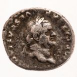 A Vespasian Denarius with Eagle, Rome, 69AD-79AD, Inscribed 'VESPASIANUS T CAESAR IMP'.
