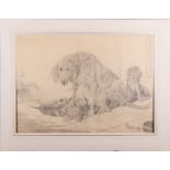 Artist Unknown (19th Century) Bloodhounds, 1867, Pencil sketch on tissue, Signed illegibly.