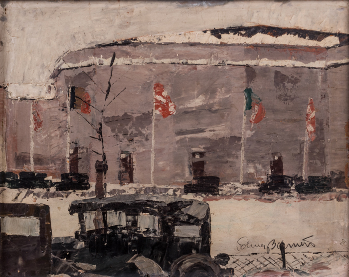 Folmer Bonnén (1885-1960) The Forum, Oil on board, Signed lower right. Dimensions: h: 11 x w: 14 in. - Image 4 of 5