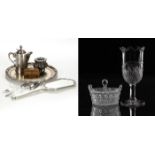 A Miscellaneous Collection of Silver, Nickel Silver, Silverplate, Pewter, and Glass Decorative