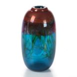 William Carlson (Cleveland, b. 1950) Vase, Colored glass. Dimensions: h: 8 1/2 x dia: 4 in.