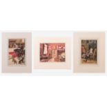A Group of Three Watercolor Scenes by Various Artists, 19th/20th Century, Including John Turner (