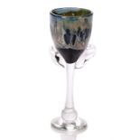 A Clear and Colored Glass Goblet by a Cleveland Art Institute Alumnus, 20th Century. Dimensions: