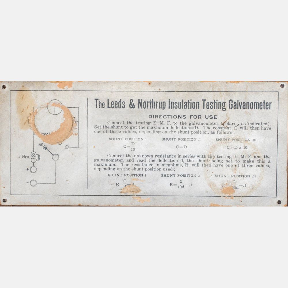 A Insulation Testing Galvanometer with Instruction Card by Leeds & Northrup Co., Philadelphia, - Image 8 of 11