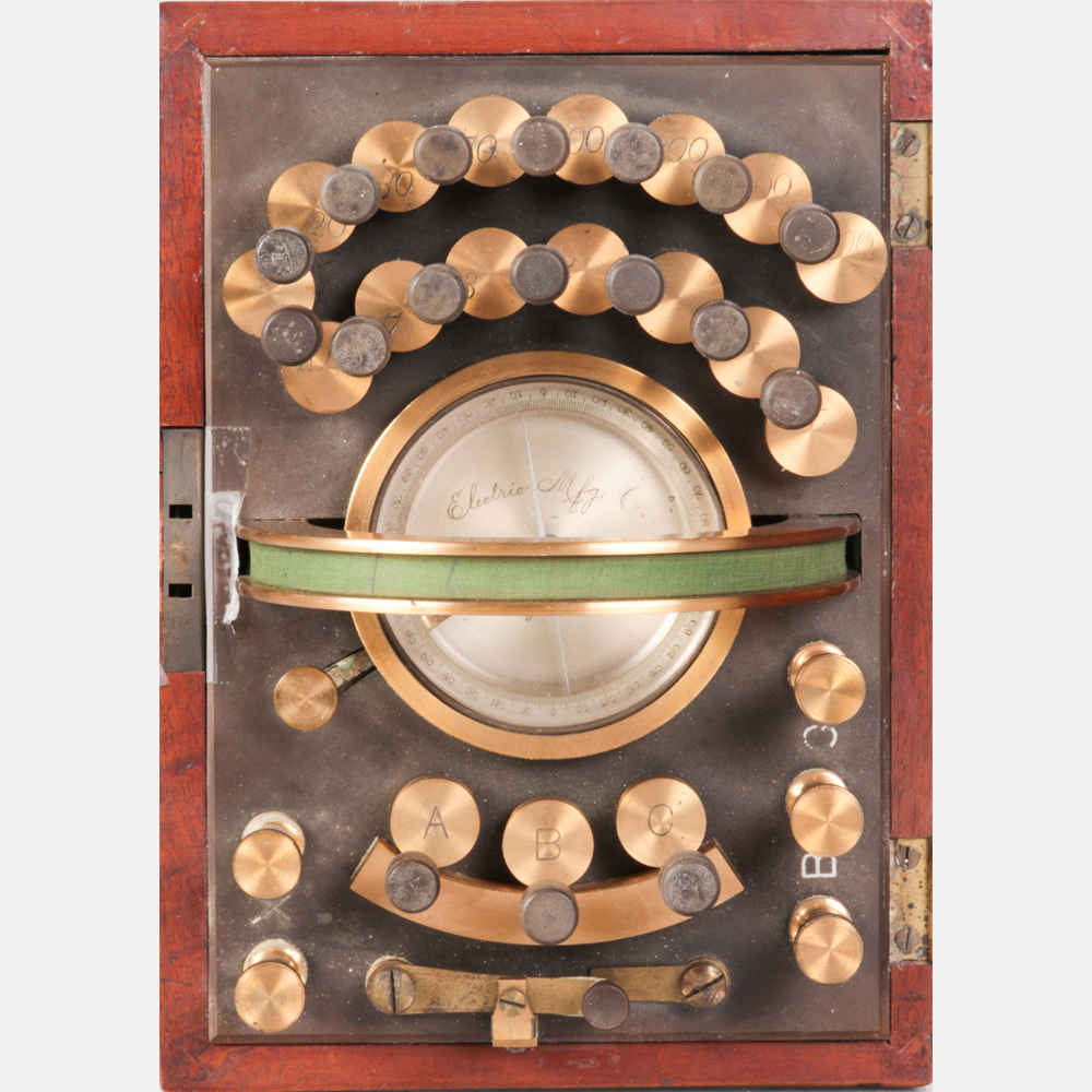 A Wheatstone Bridge with Built-in Tangent Galvanometer by Electric MFG Co., New York, Late 19th/ - Image 5 of 5