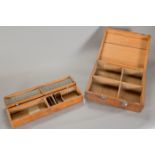 Two Magic Lantern Slide Storage Boxes, 20th Century. One for 3 1/4 x 4 inch glass mounted slides and