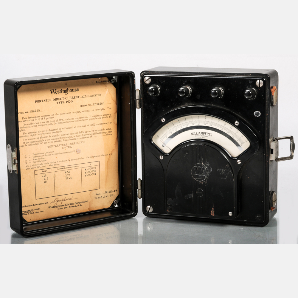 A Portable Direct-Current Milliammeter by Westinghouse, 20th Century. Serial number 2396568. H: