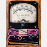 An AC Voltmeter by Hickok Electrical Instrument Co, Cleveland OH, Early 20th Century. Model number