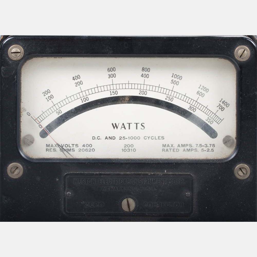 A Wattmeter by Weston Electrical Instrument Corp., Early 20th Century. Labeled DC and 25-1000 - Image 4 of 5