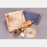 A Cord Knitter with Instructions and Original Box, Late 19th/Early 20th Century. H: 2 3/4   W: 7 7/8