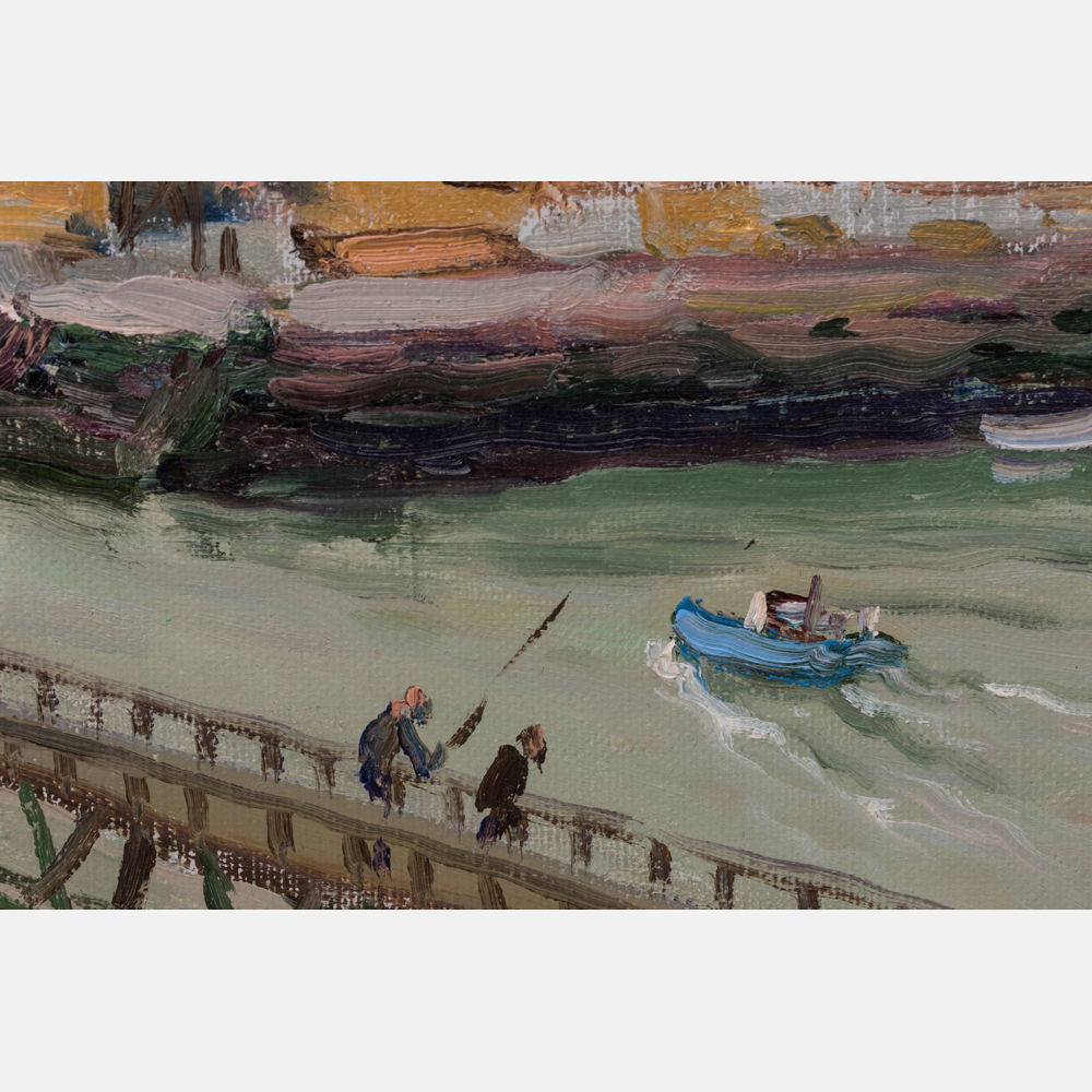 Laurent Vialet (b. 1967) Le Port de Fecamp, Oil on canvas, Signed lower left, as well as signed - Image 6 of 6