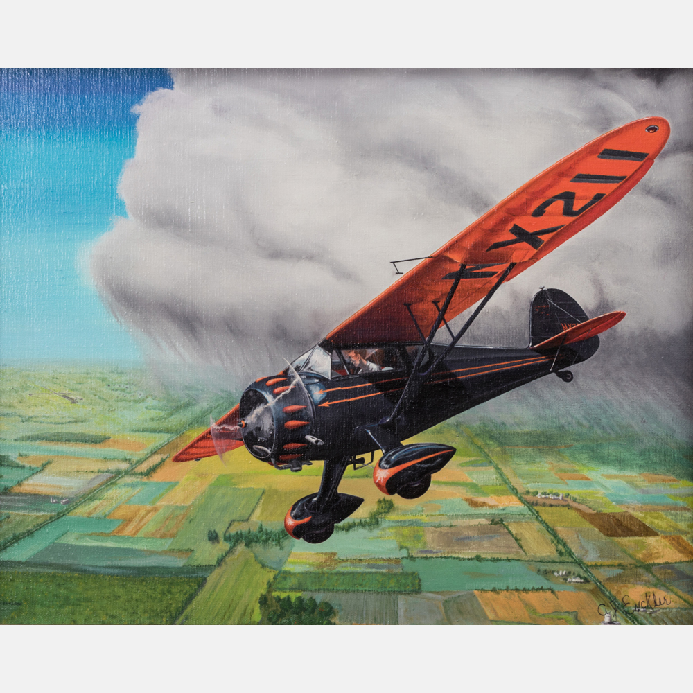 Albert J. Enckler (1921-2014) Charles Lindbergh Flying his Monocoupe D-145, Late 1930's, - Image 2 of 5