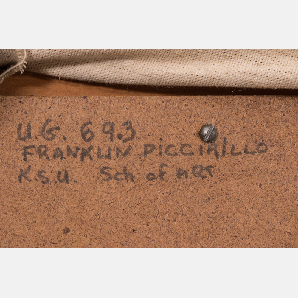 Franklin Piccirillo (American, 20th Century) First Tie, 1969, Oil on canvas, Inscribed '463 1 tie' - Image 3 of 8