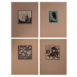 Ralph Fanning (1889-1971) A Collection of Four Works, Lino block prints, Including:  'Apes,'