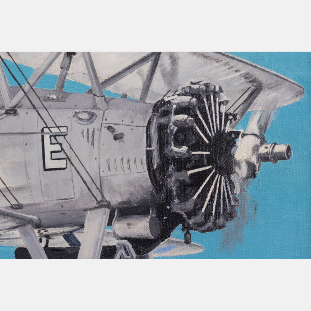 Albert J. Enckler (1921-2014) Mid-1930's Biplane (Grumman F2F; early Navy Fighter), Acrylic on - Image 4 of 4