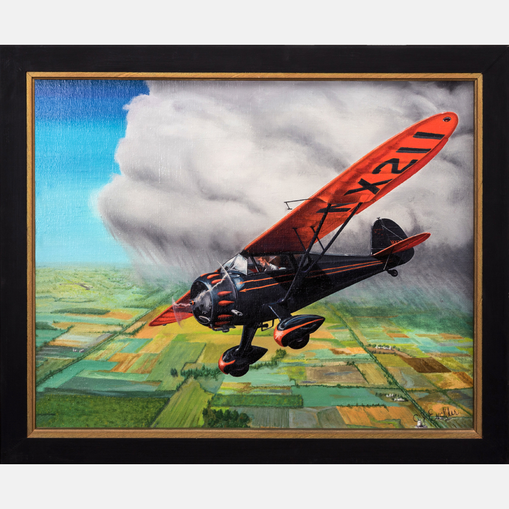 Albert J. Enckler (1921-2014) Charles Lindbergh Flying his Monocoupe D-145, Late 1930's,