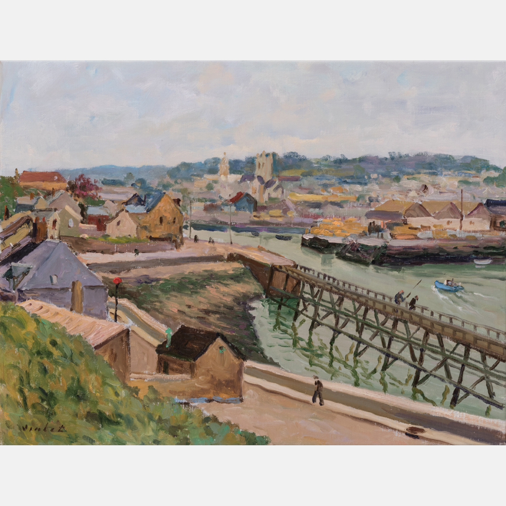 Laurent Vialet (b. 1967) Le Port de Fecamp, Oil on canvas, Signed lower left, as well as signed