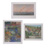 A Group of Three Colored Lithographs by Various Artists, 20th Century, Including works by: