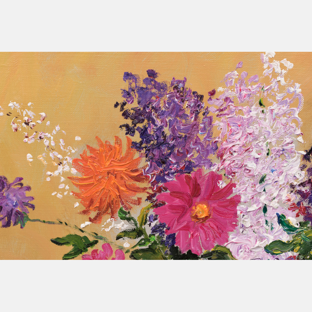 Laurent Vialet (b. 1967) Bouquet de Fleurs Alstoemeria, Oil on canvas, Signed lower left, as well as - Image 4 of 6