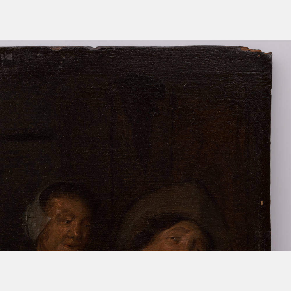 Attributed to Jan Miense Molenaer (1609-1668) Tavern Scene, Oil on board, Unsigned. H: 8 3/8   W: - Image 9 of 9