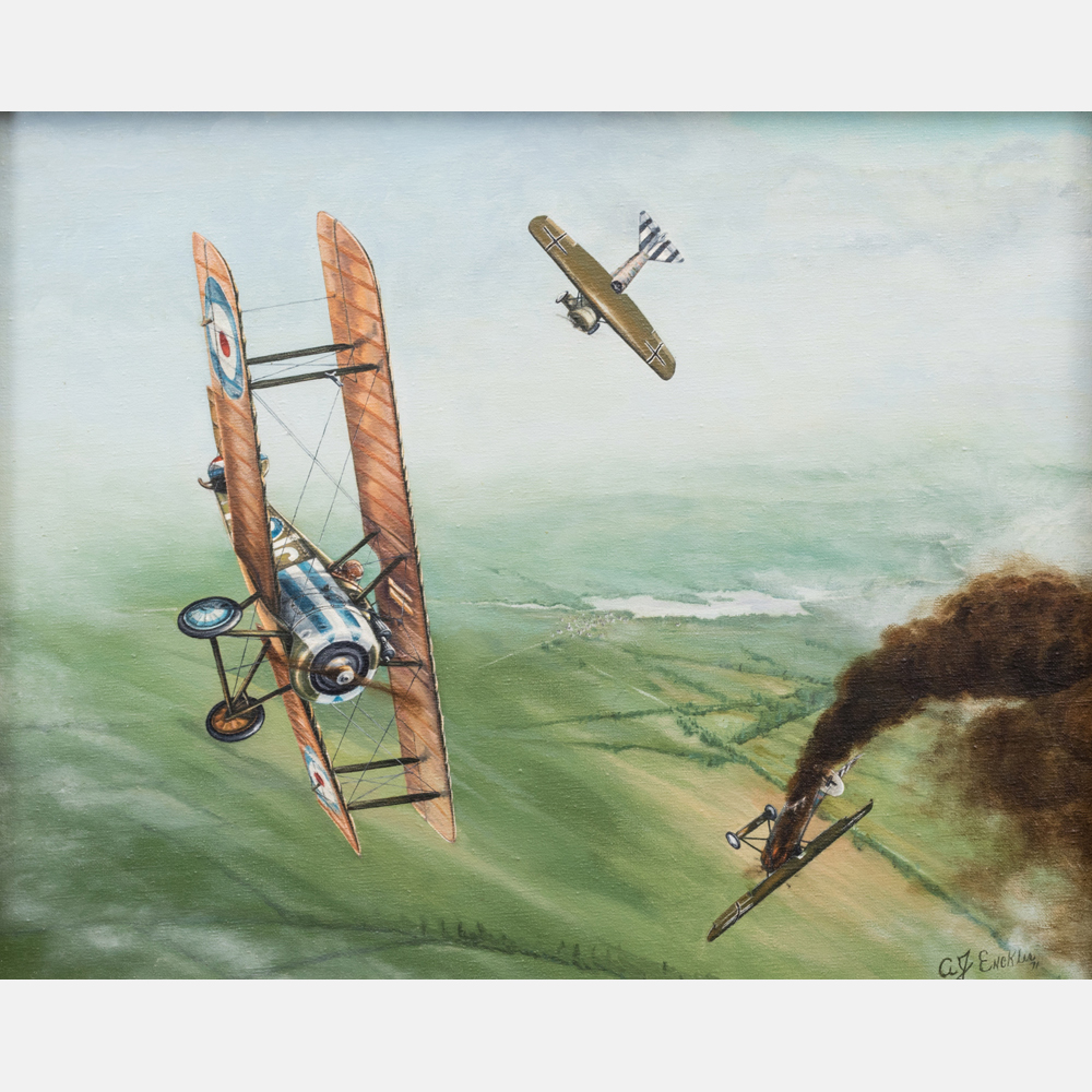 Albert J. Enckler (1921-2014) British Sopwith 'Camel' Downs One of a Pair of German Fokker D- - Image 2 of 7